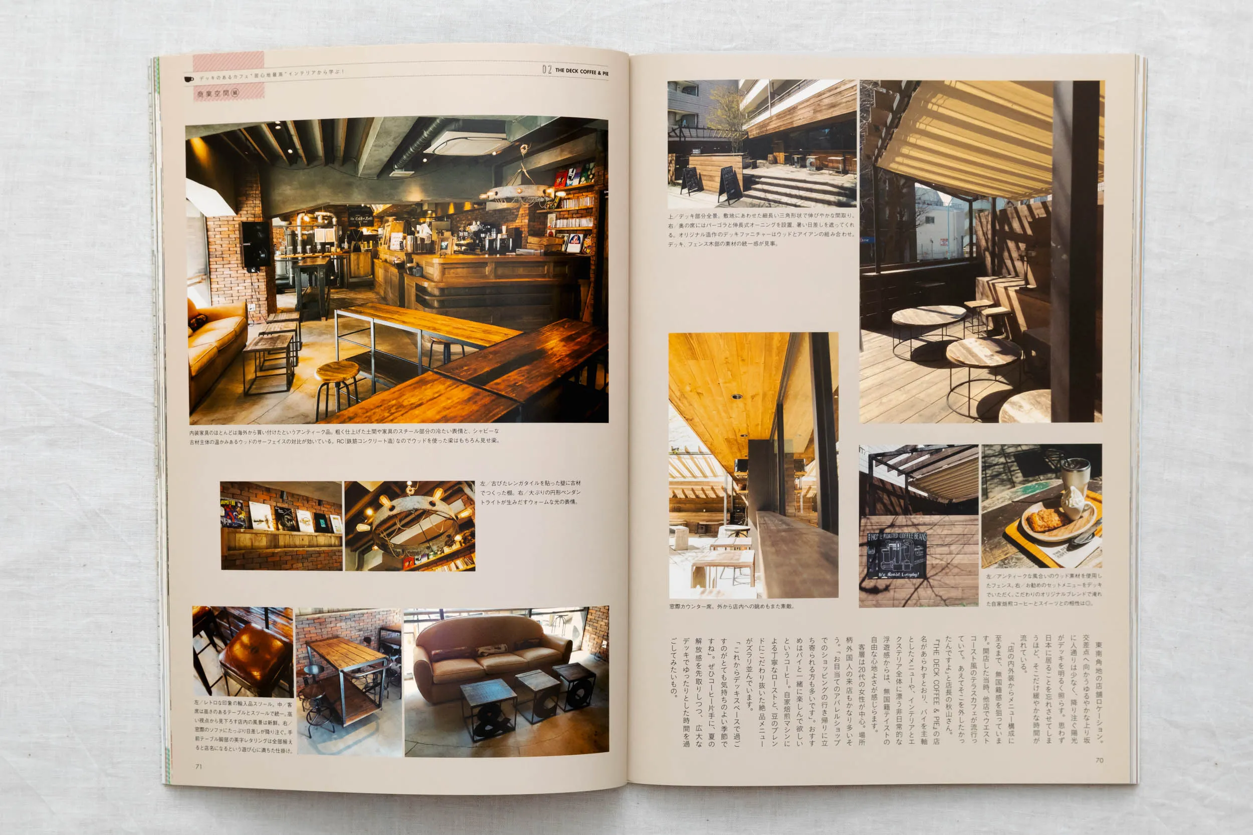 雑誌「すみごこち」Vol.3 商業空間とインテリア撮影。カフェ内観のアンティーク家具と商品の物撮り