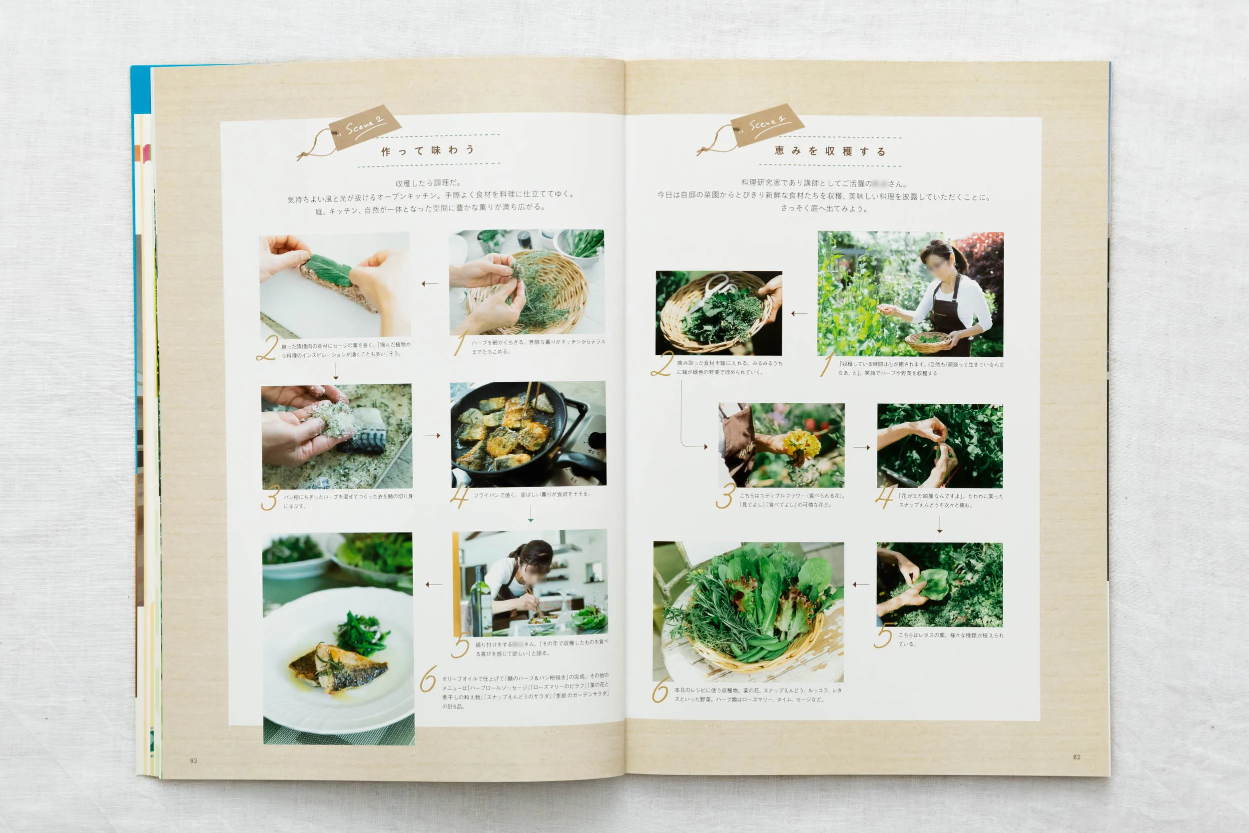 雑誌「すみごこち」Vol.5 料理研究家による野菜の収穫とレシピ解説。調理工程から盛り付けまでのプロセス・フード撮影